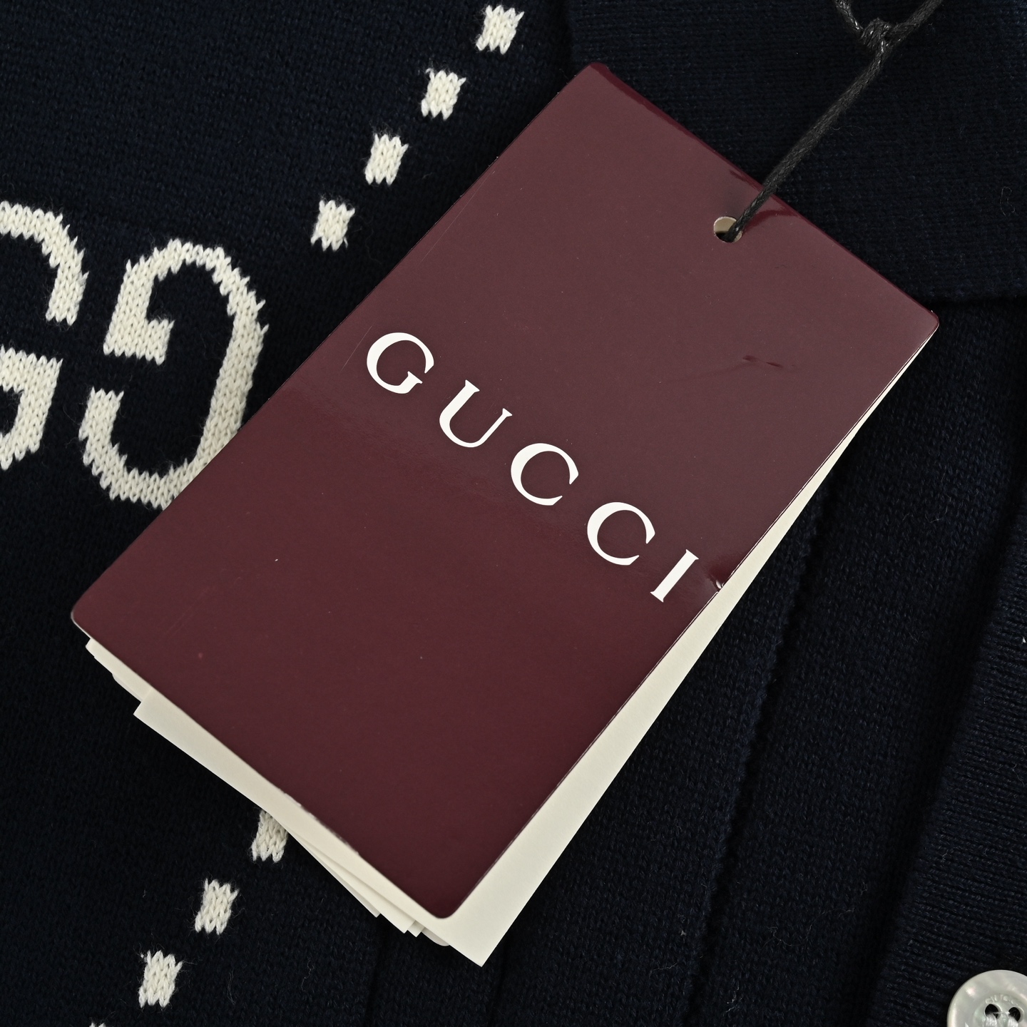 Gucci/古驰 25ss 双G提花绞花针织Polo短袖