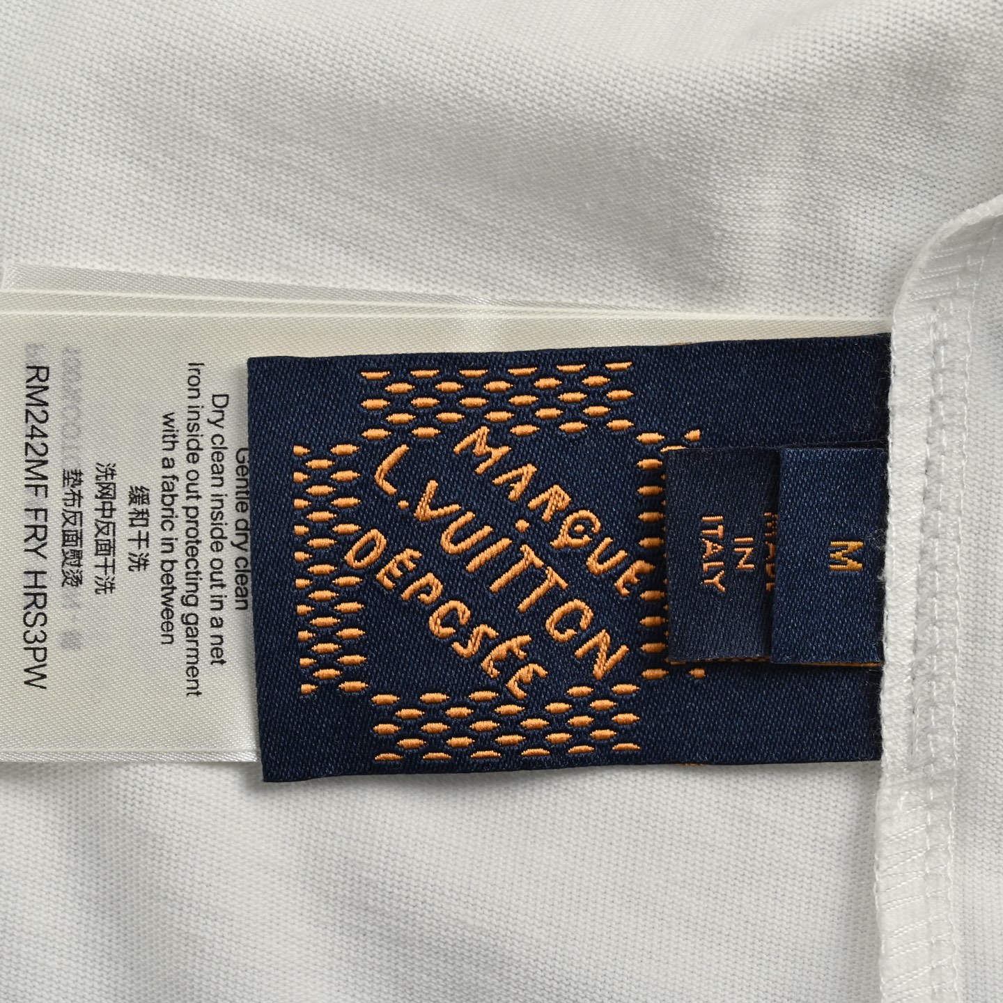 Louis Vuitton/路易威登 25ss 蓝色植绒标语印花短袖