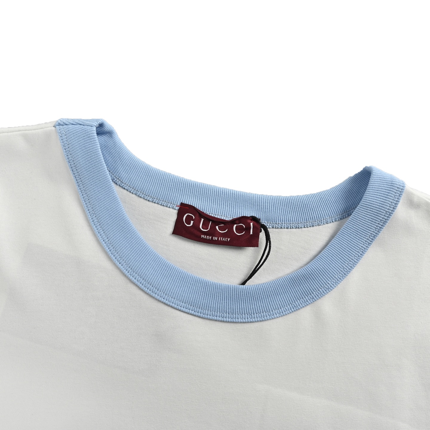 Gucci/古驰 25ss 蓝色螺纹双G刺绣短袖 米白色-Chinese UA Cheap High Quatity Brand Clothes Bags handbags Sneakers wholesale wholesaler seller from China Factory suppliers Fashion Clothing Shoes best Quality Beautiful Price Gucci/古驰 25ss 蓝色螺纹双G刺绣短袖 米白色