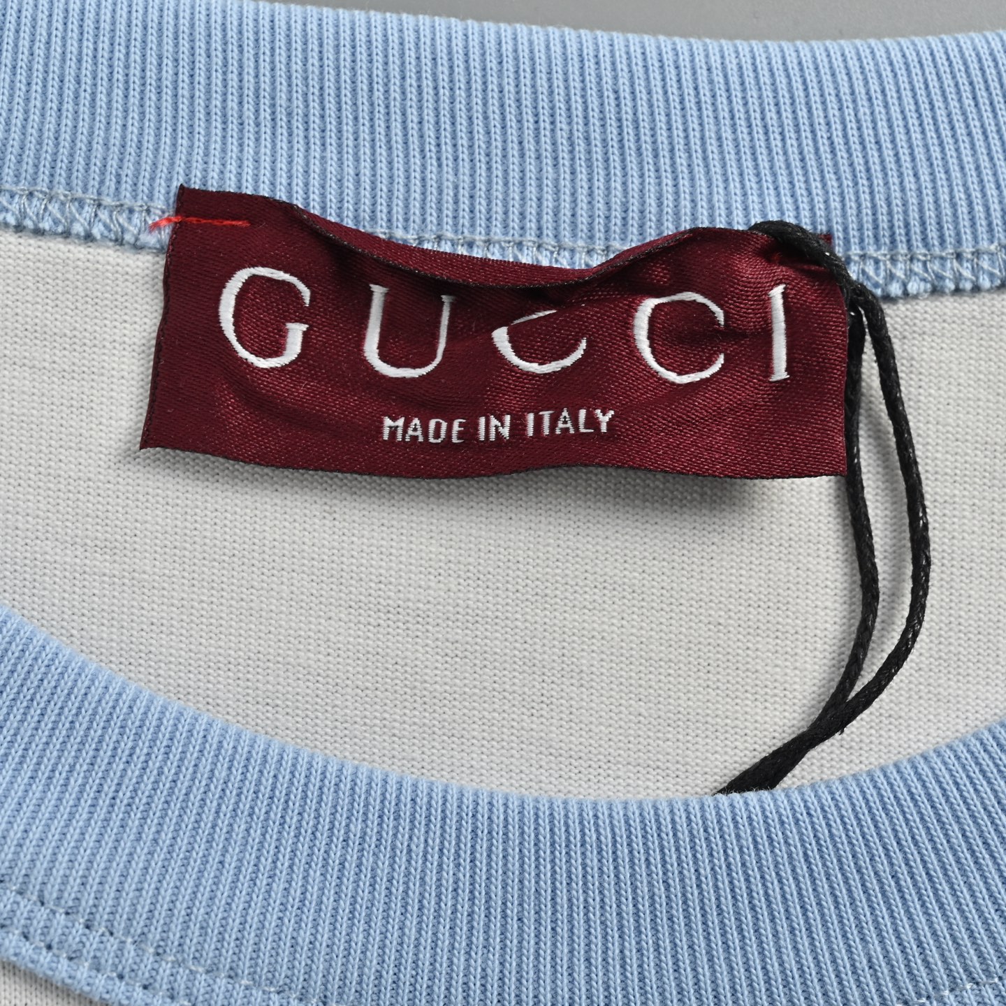 Gucci/古驰 25ss 蓝色螺纹双G刺绣短袖 米白色-Chinese UA Cheap High Quatity Brand Clothes Bags handbags Sneakers wholesale wholesaler seller from China Factory suppliers Fashion Clothing Shoes best Quality Beautiful Price Gucci/古驰 25ss 蓝色螺纹双G刺绣短袖 米白色