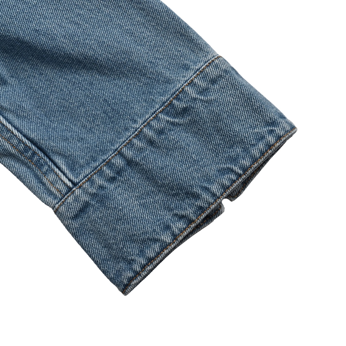 Louis Vuitton/路易威登 25ss 口袋刺绣拉链牛仔外套 胸袋刺绣 LV 标识 浅蓝色渐变牛仔洗水