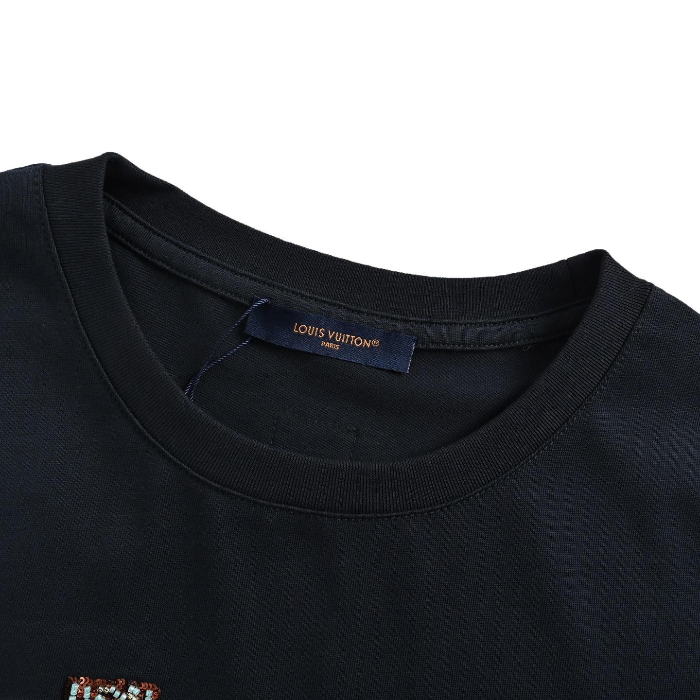 Louis Vuitton/路易威登 25ss 串珠亮片字母logo短袖