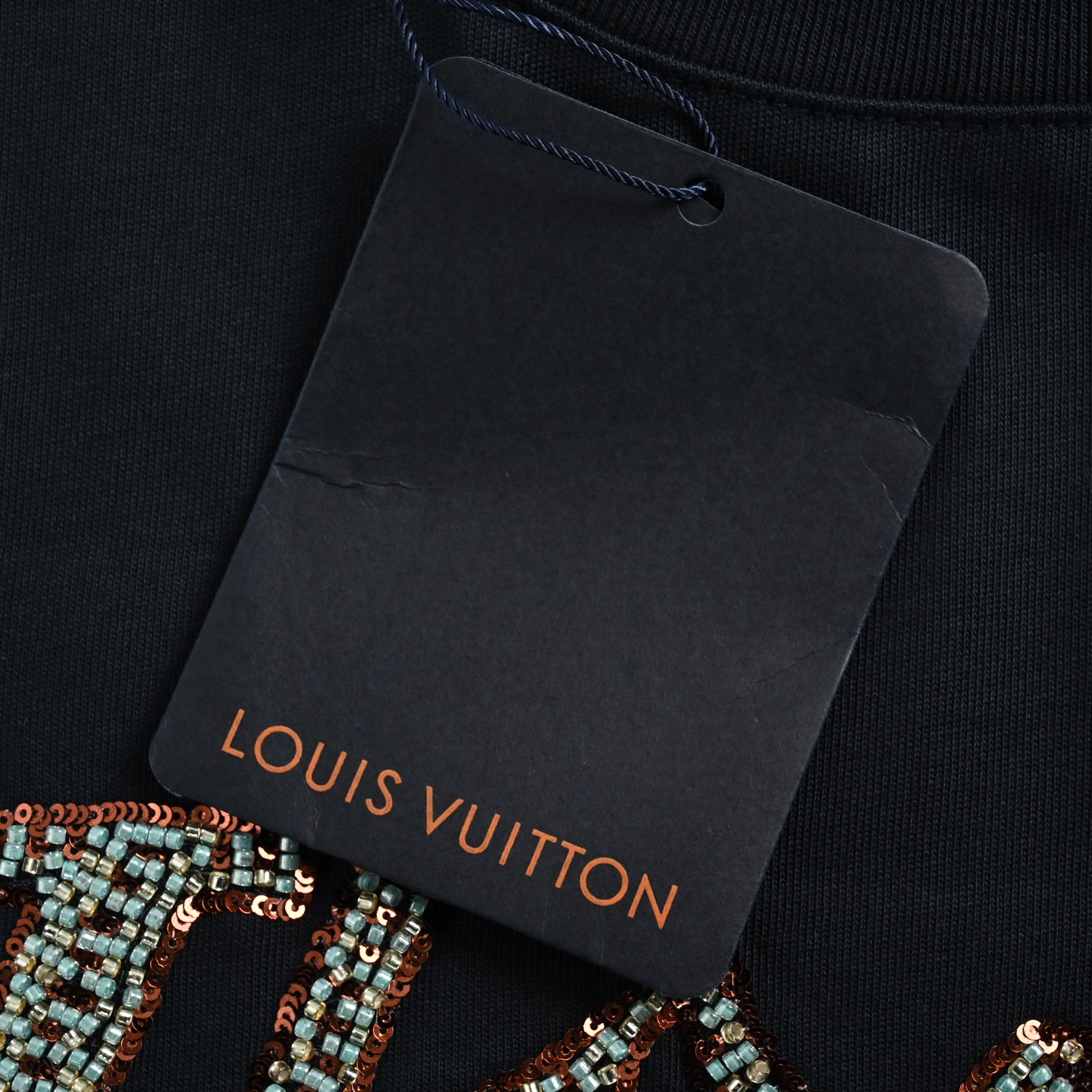 Louis Vuitton/路易威登 25ss 串珠亮片字母logo短袖