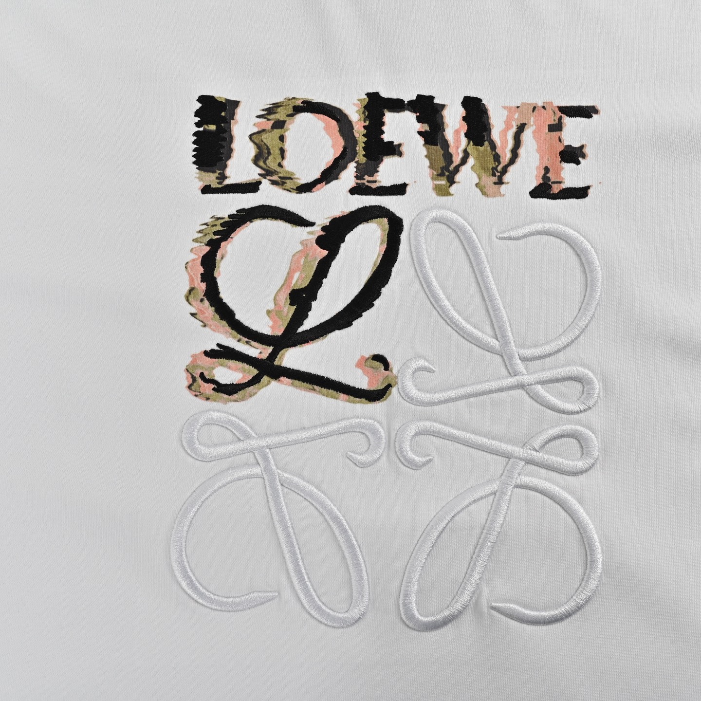 Loewe/罗意威 24ss 半手绘涂鸦刺绣logo短袖