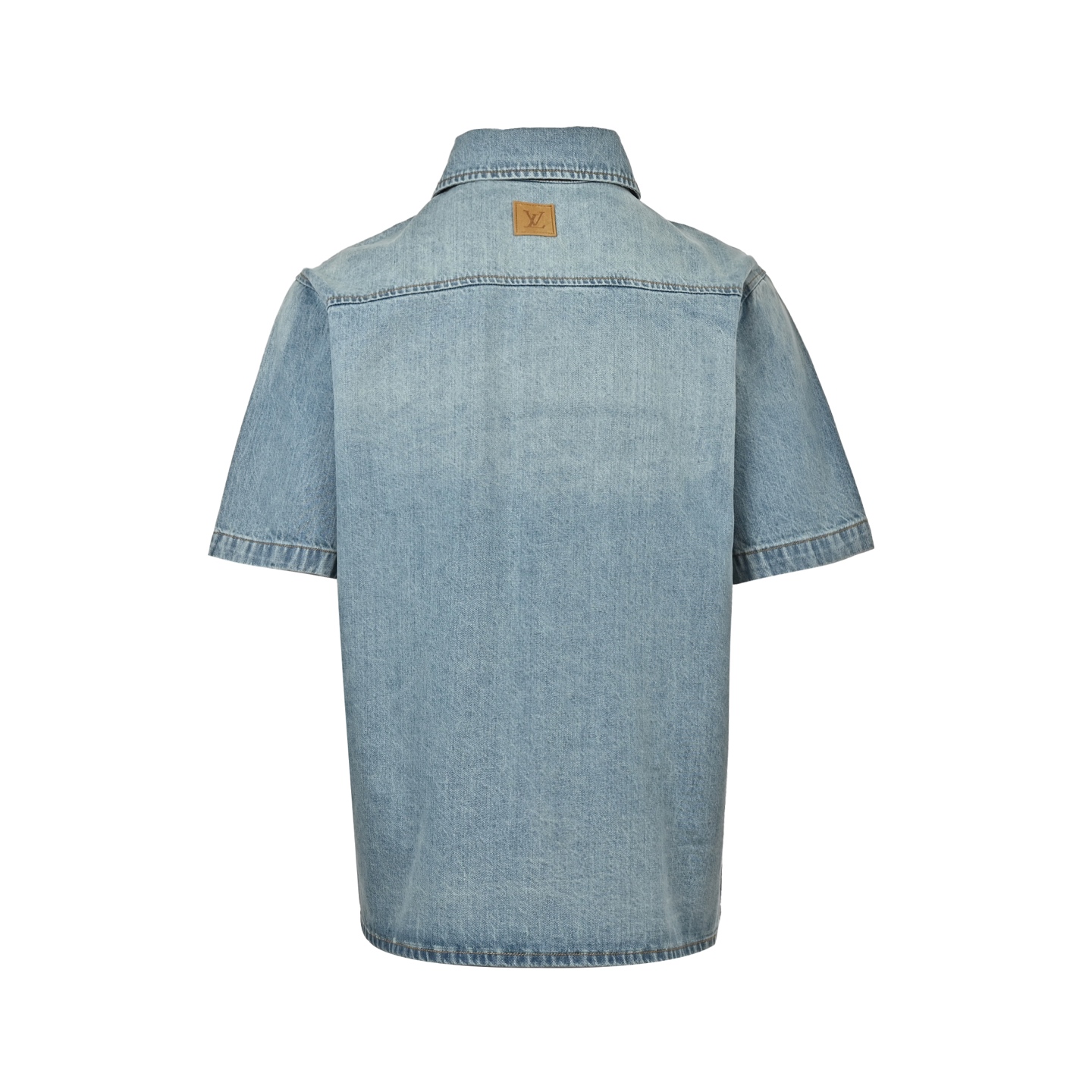 Louis Vuitton/路易威登 25ss 口袋刺绣牛仔短袖衬衫