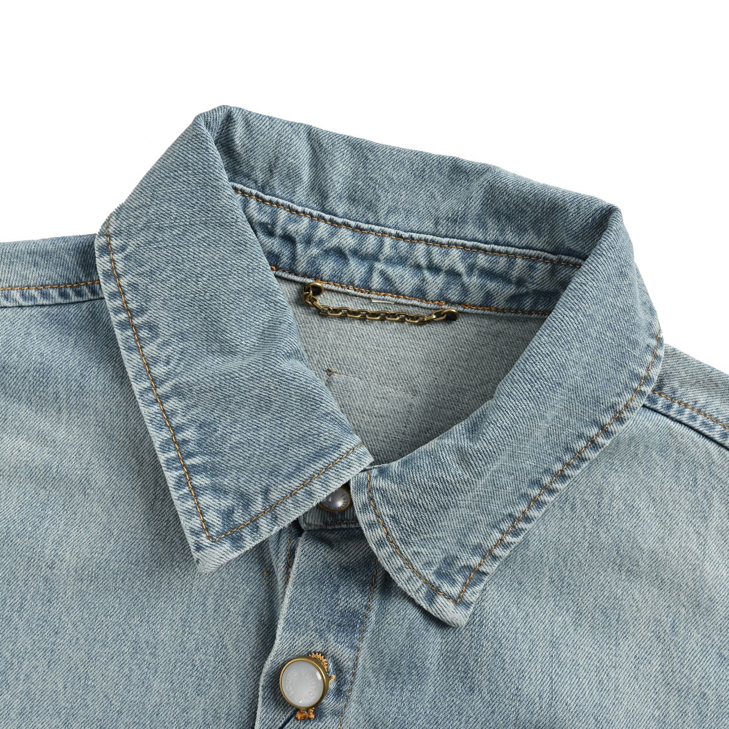 Louis Vuitton/路易威登 25ss 口袋刺绣牛仔短袖衬衫