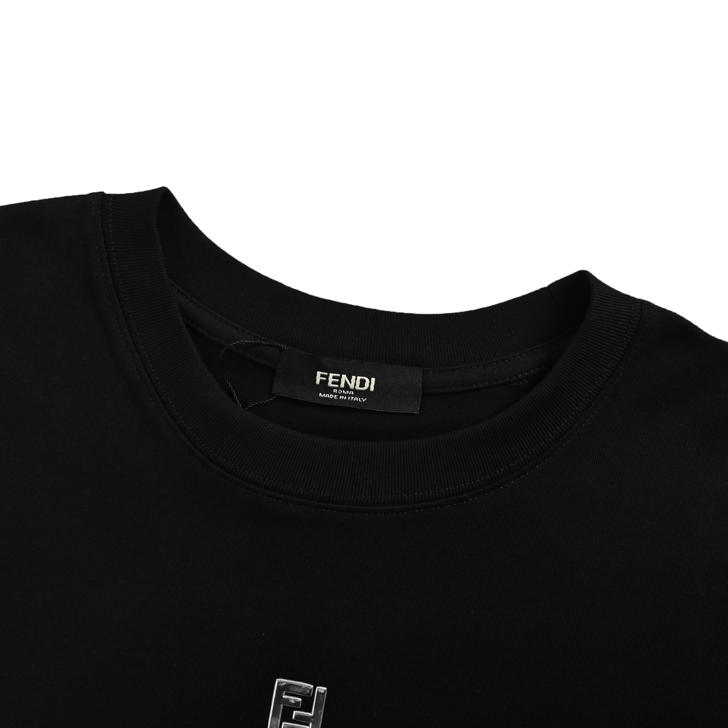 Fendi/芬迪 24ss FF银标压胶logo短袖