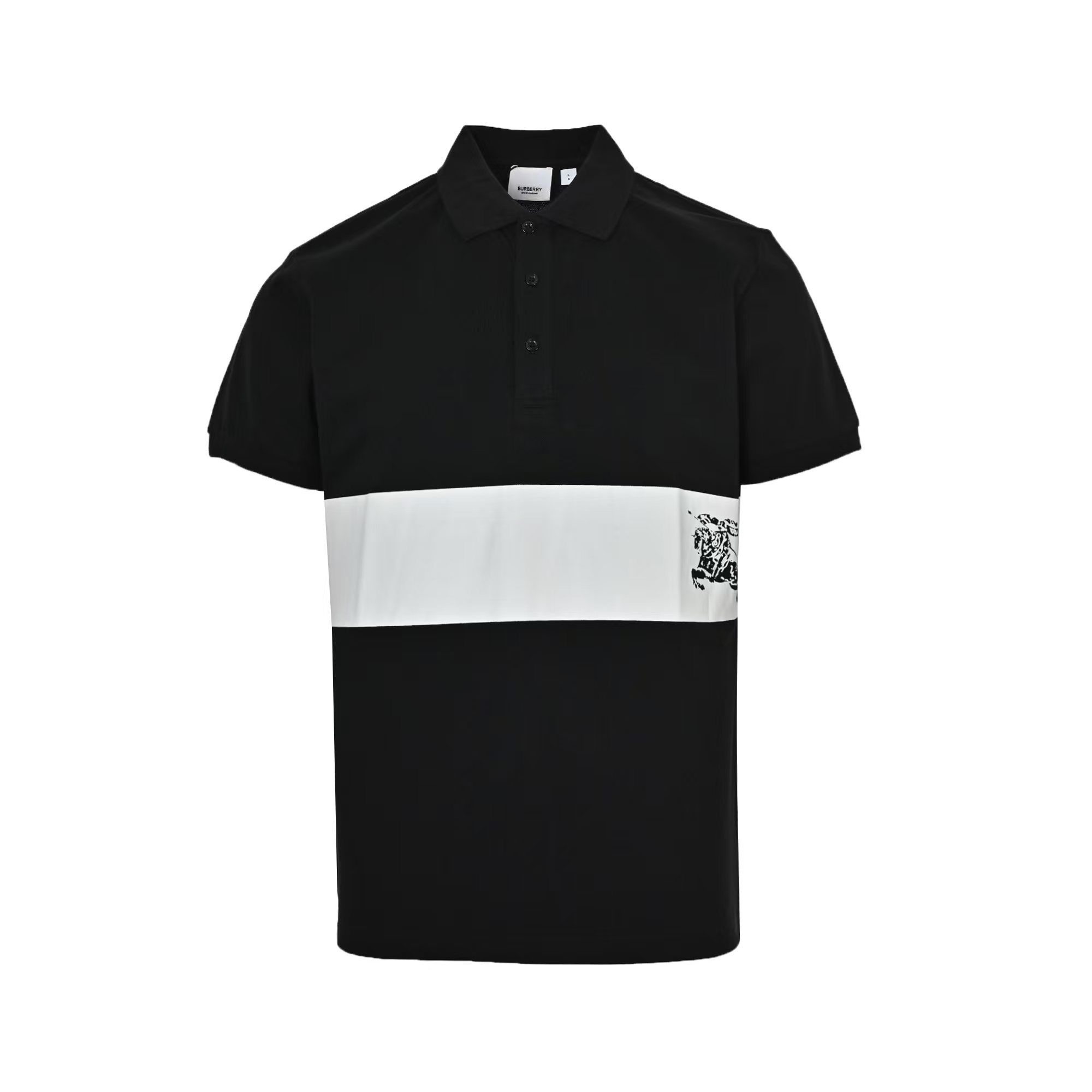 Burberry/巴宝莉 25ss 横条战马印花Polo短袖