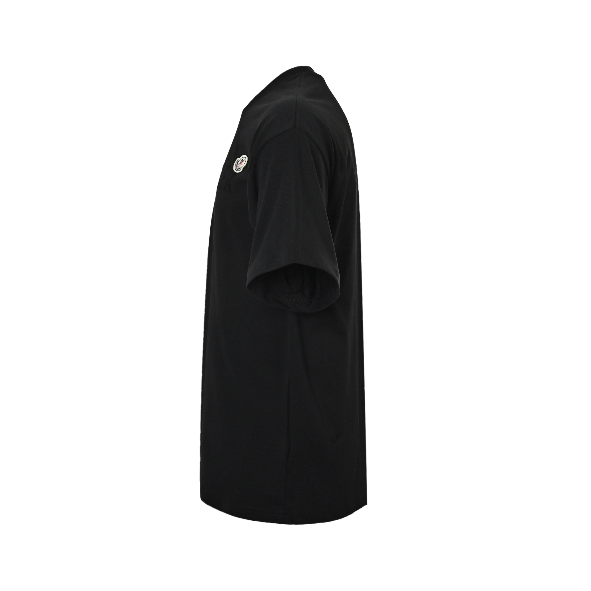 Moncler/蒙口 经典植绒字母logo印花短袖 黑色/白色