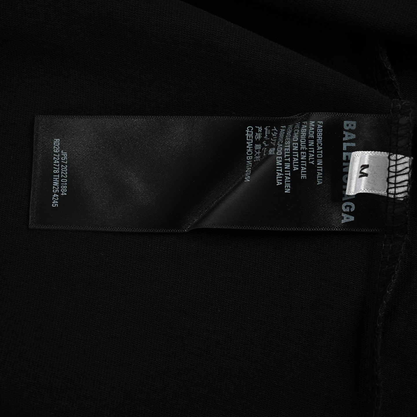 Balenciaga/巴黎世家 25ss 领口字母发泡印花短袖 黑色 白色