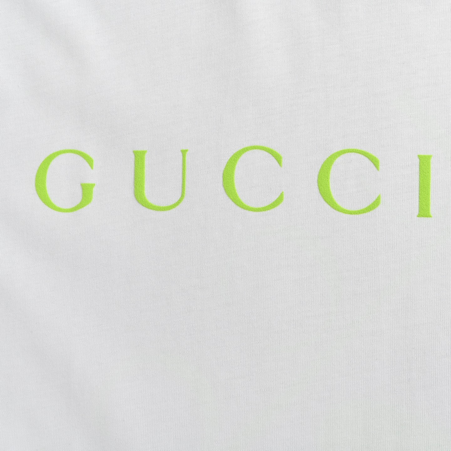 Gucci/古驰 25ss 冲浪荧光绿绒面印花短袖