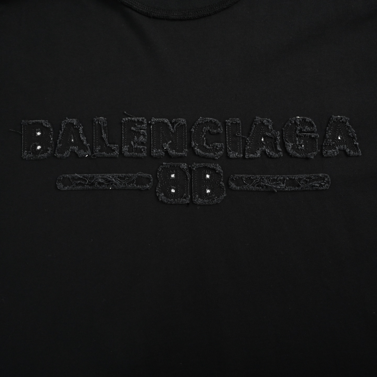 Balenciaga/巴黎世家 25ss 贴布字母反缝破洞短袖