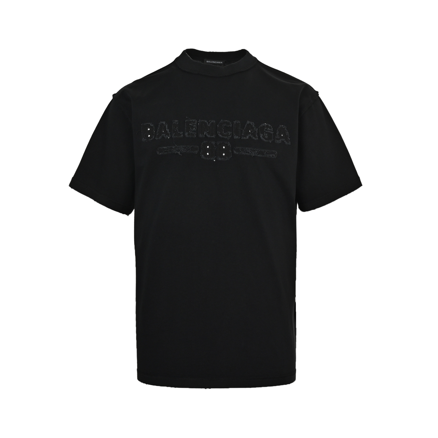 Balenciaga/巴黎世家 25ss 贴布字母反缝破洞短袖