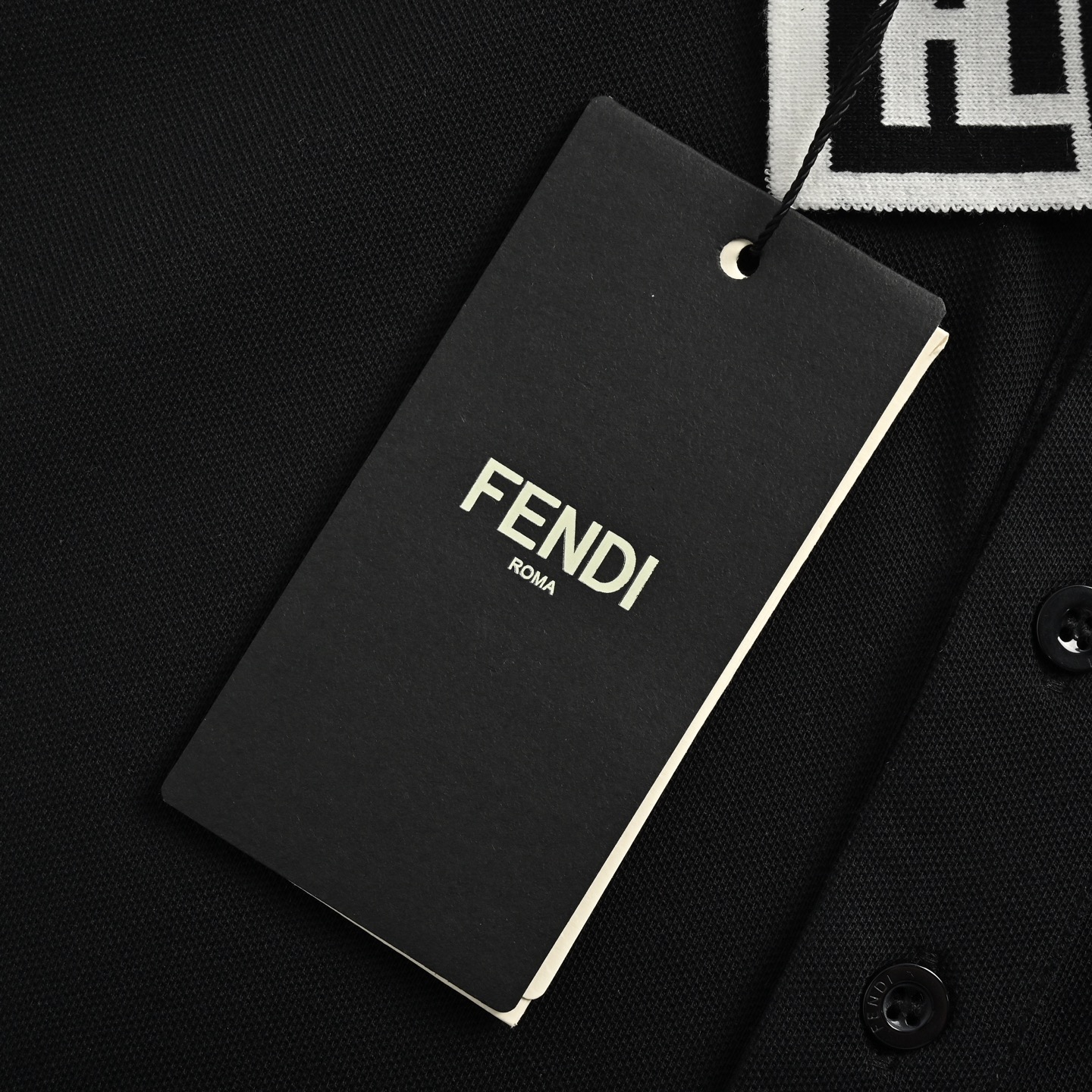 Fendi/芬迪 25ss 刺绣眼睛织带Polo短袖