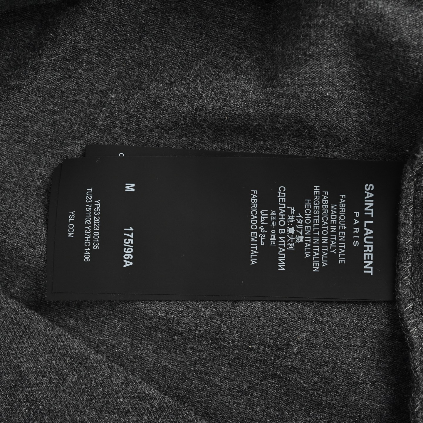 Saint Laurent/圣罗兰SLP胸口小标刺绣Polo短袖 原