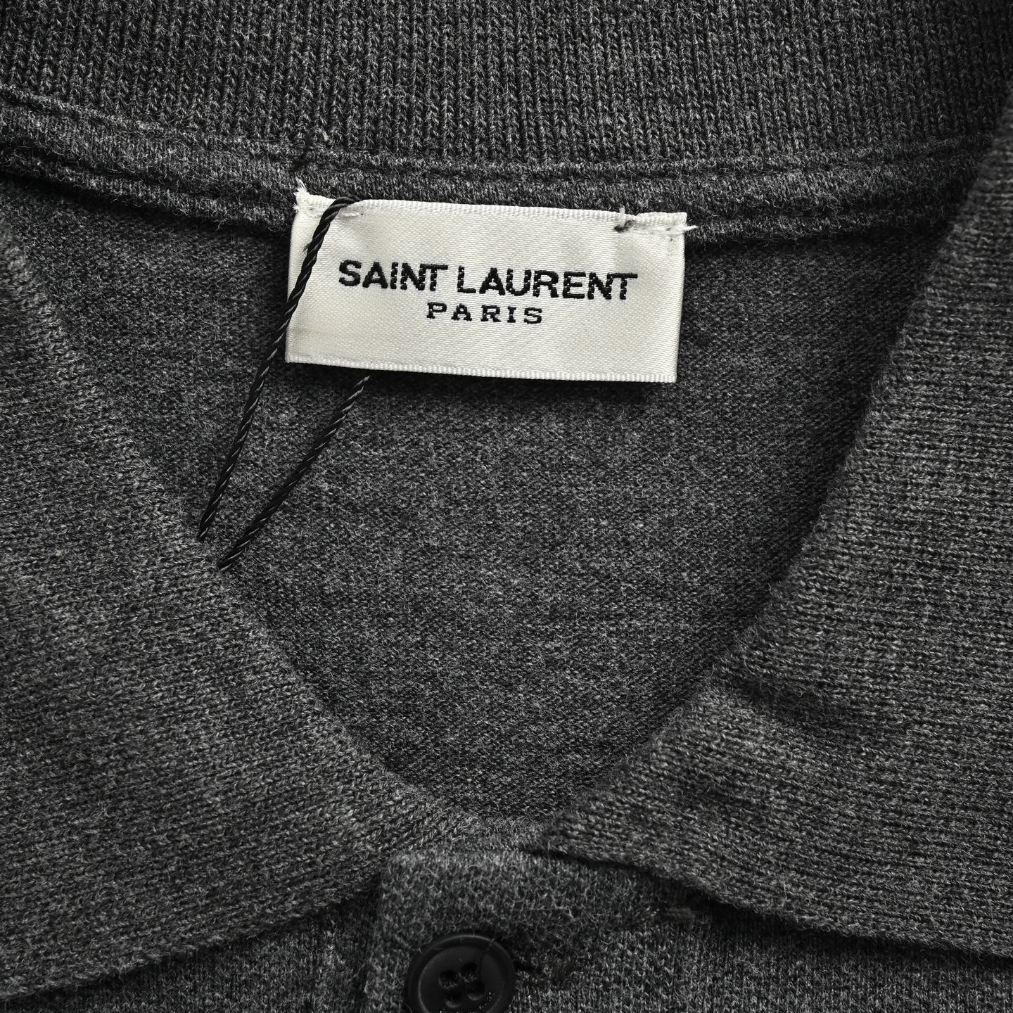 Saint Laurent/圣罗兰SLP胸口小标刺绣Polo短袖 原