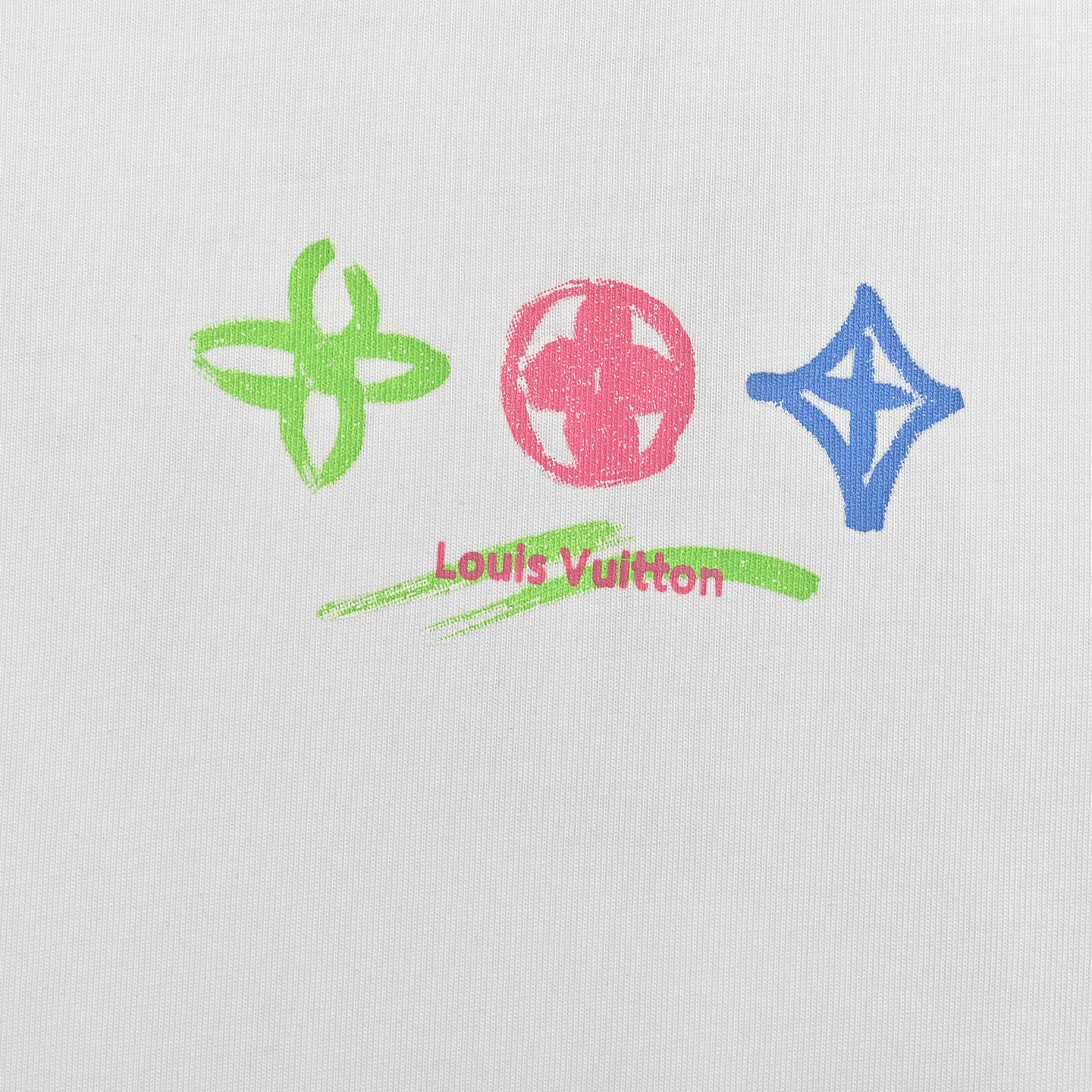 Louis Vuitton/路易威登 25ss 蜡笔手绘涂鸦大logo短袖黑色 白色