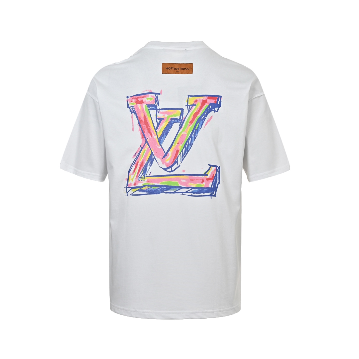 Louis Vuitton/路易威登 25ss 蜡笔手绘涂鸦大logo短袖黑色 白色