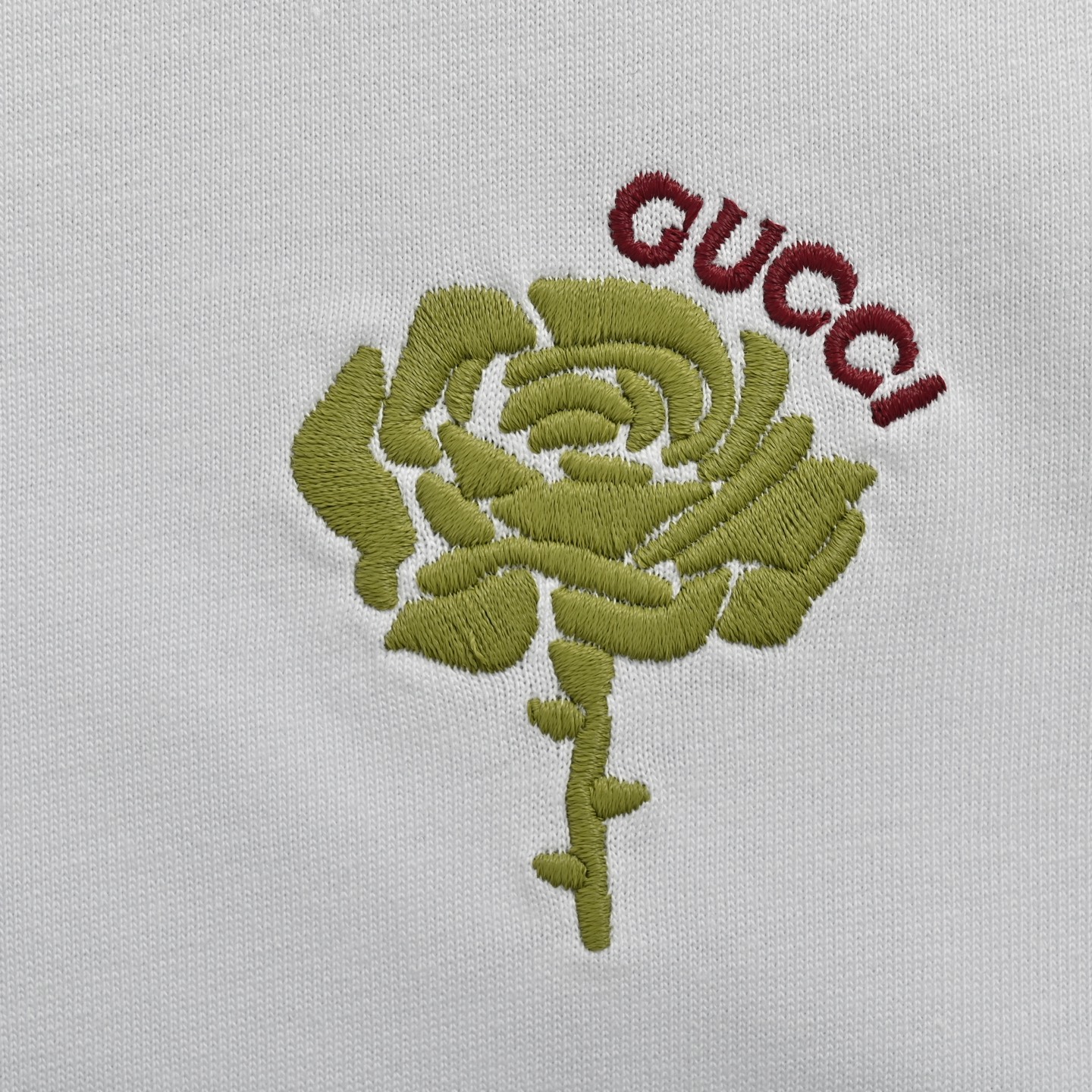 Gucci/古驰 25ss 胸口玫瑰花刺绣短袖