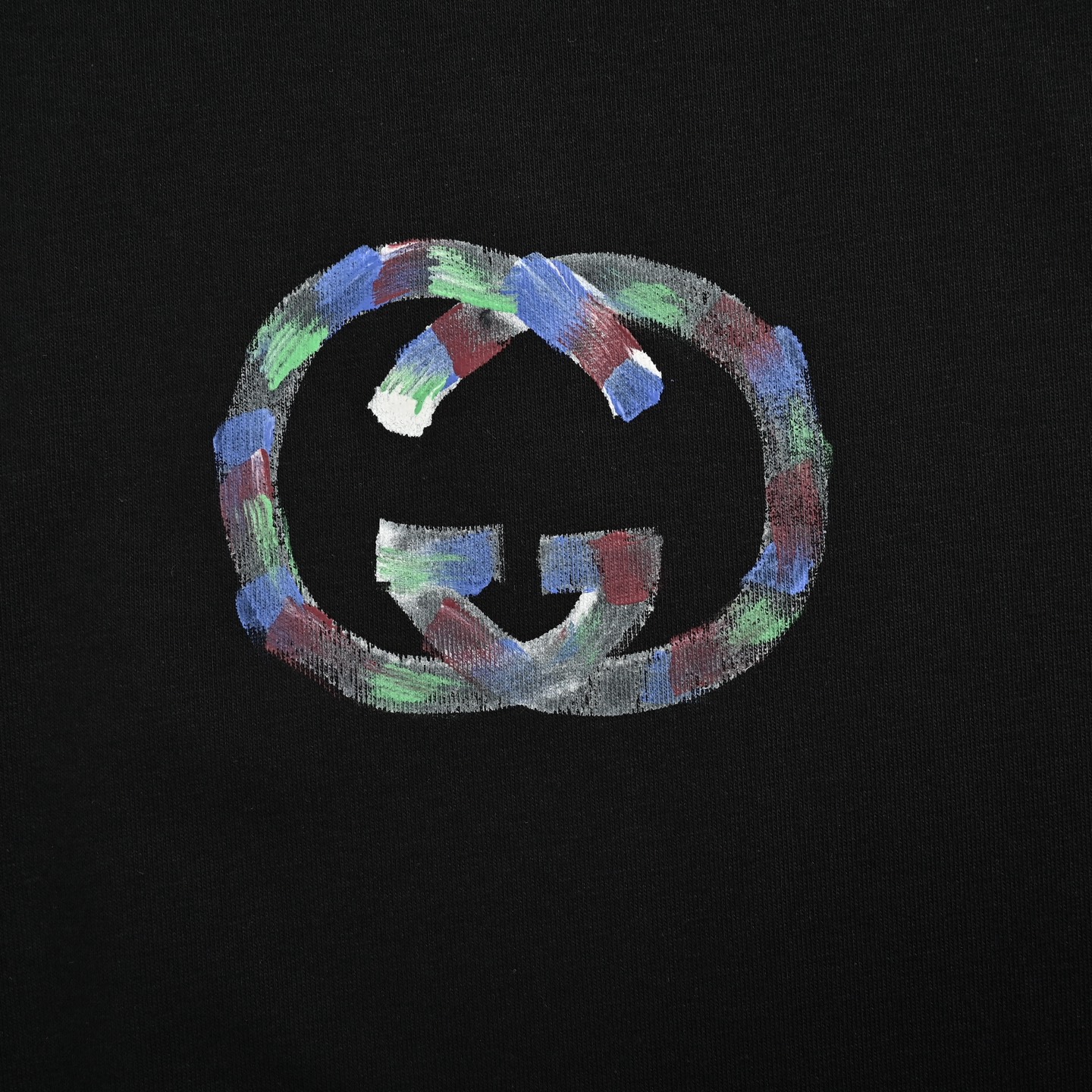 Gucci/古驰 25ss 涂鸦手绘双G印花短袖
