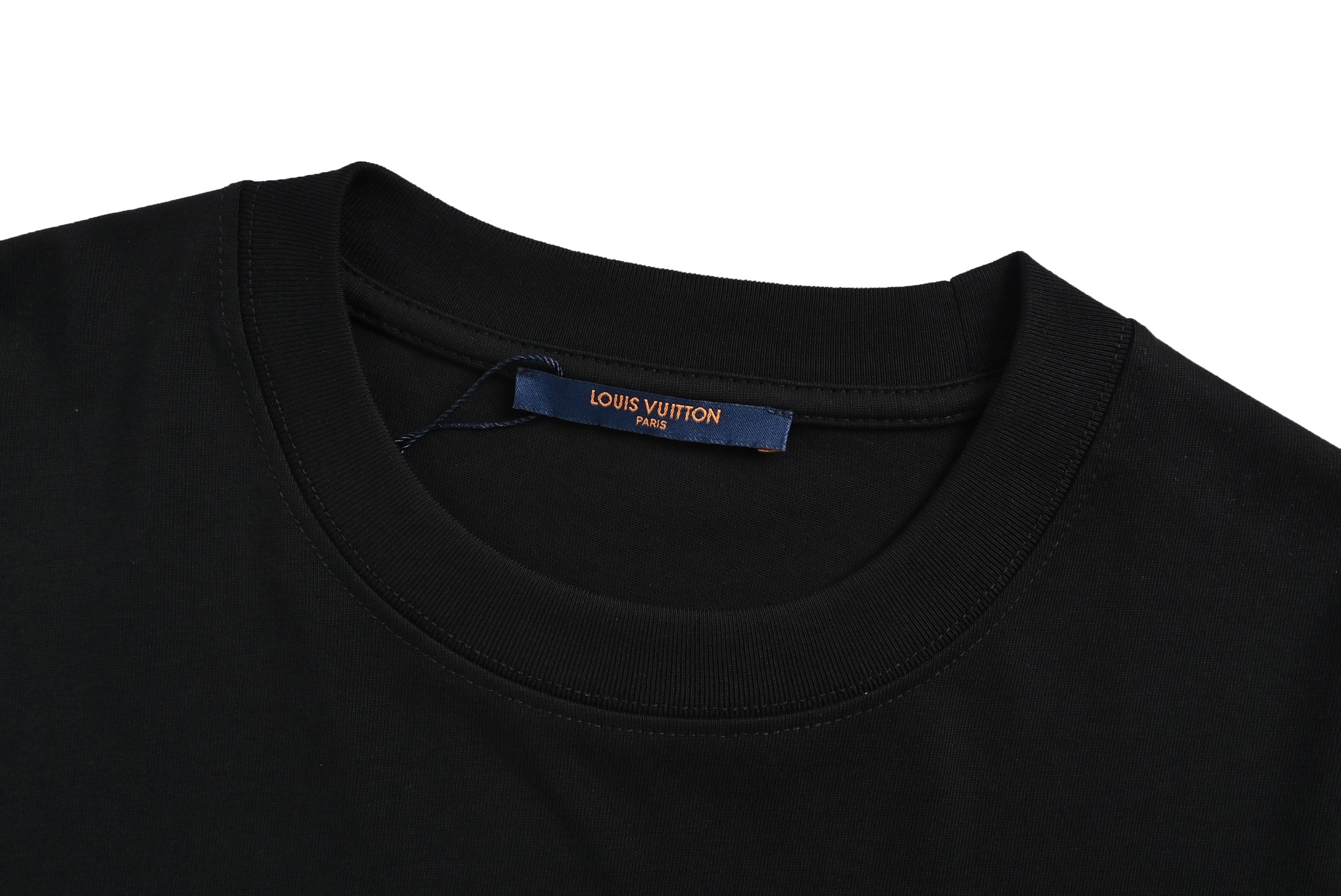 Louis Vuitton/路易威登 25ss 粉色泼墨刺绣logo假口袋短袖T恤黑色 白色