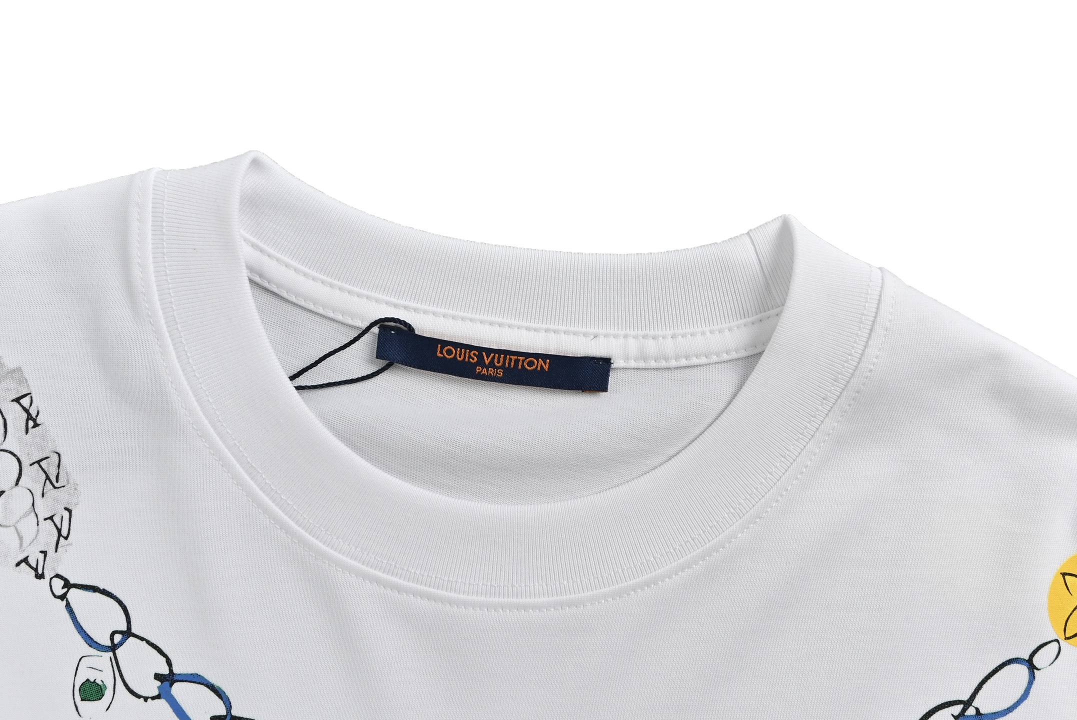 Louis Vuitton/路易威登 25ss 创意项链字母logo印花短袖 黑色 白色