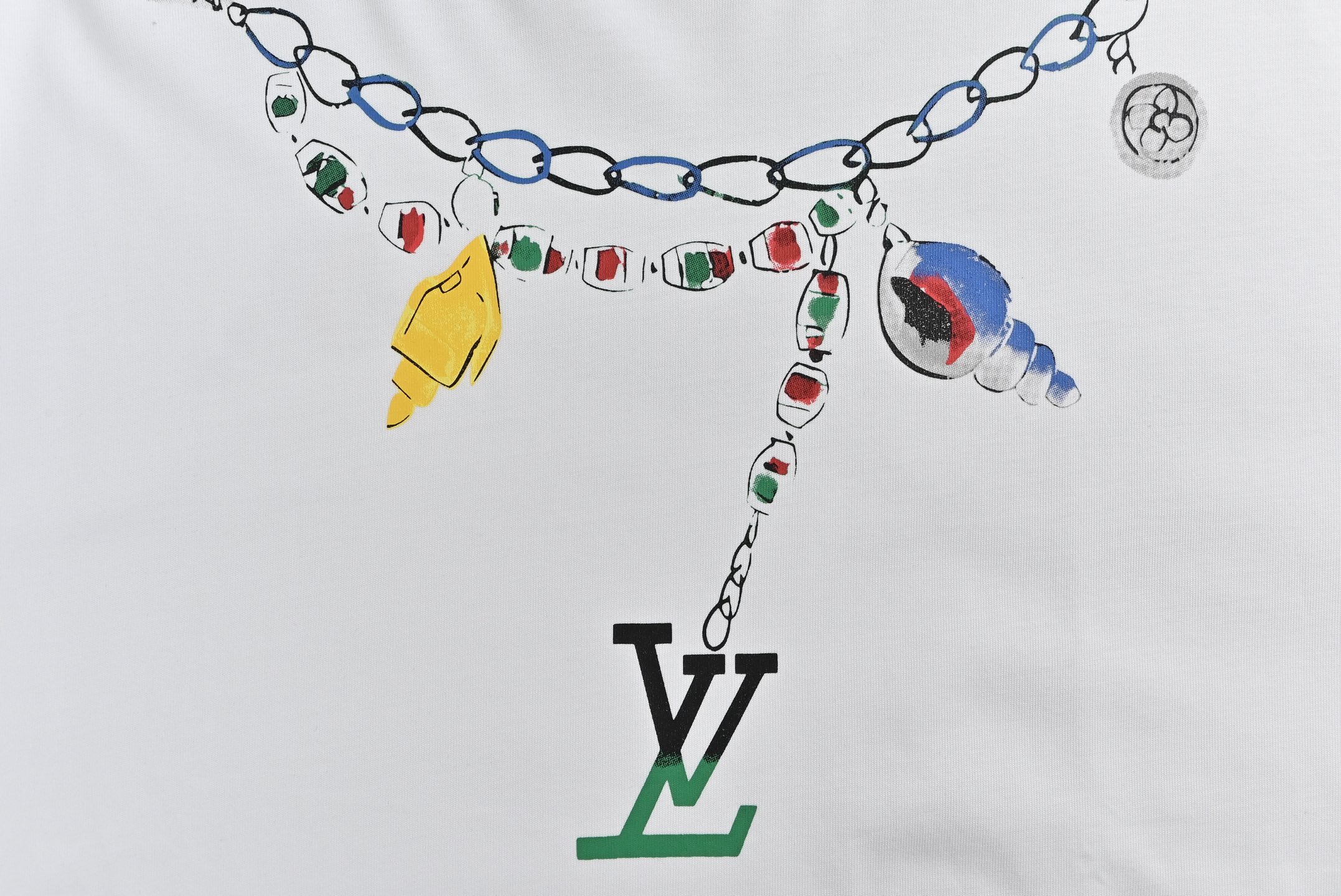 Louis Vuitton/路易威登 25ss 创意项链字母logo印花短袖 黑色 白色