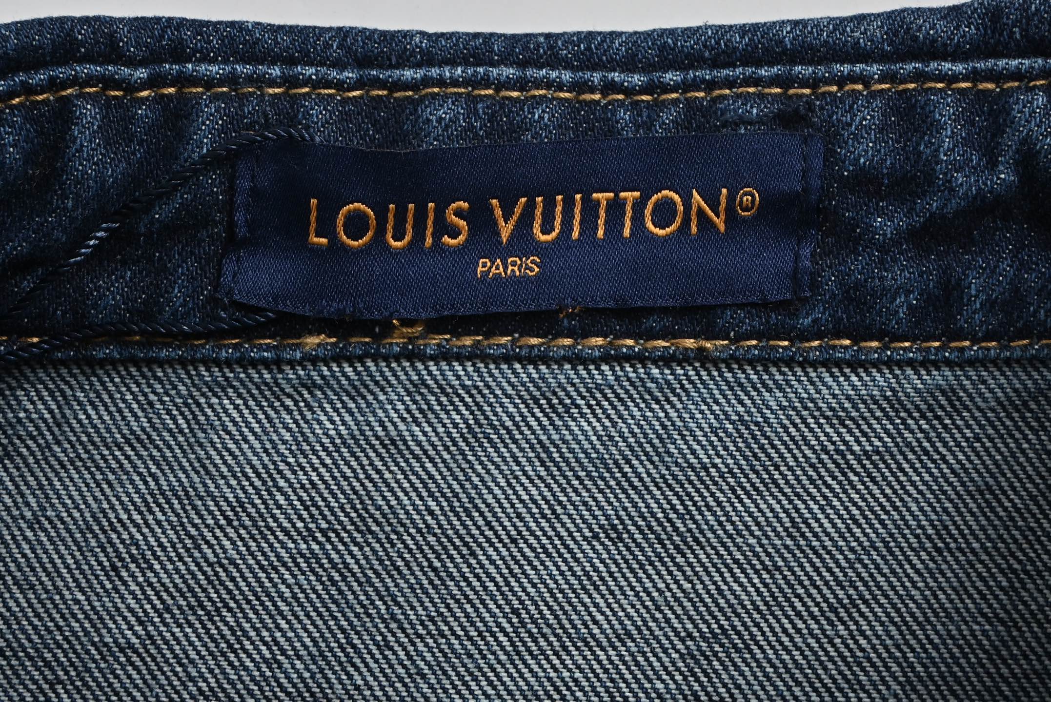 Louis Vuitton/路易威登 巴黎走秀款牛仔蓝短袖衬衫