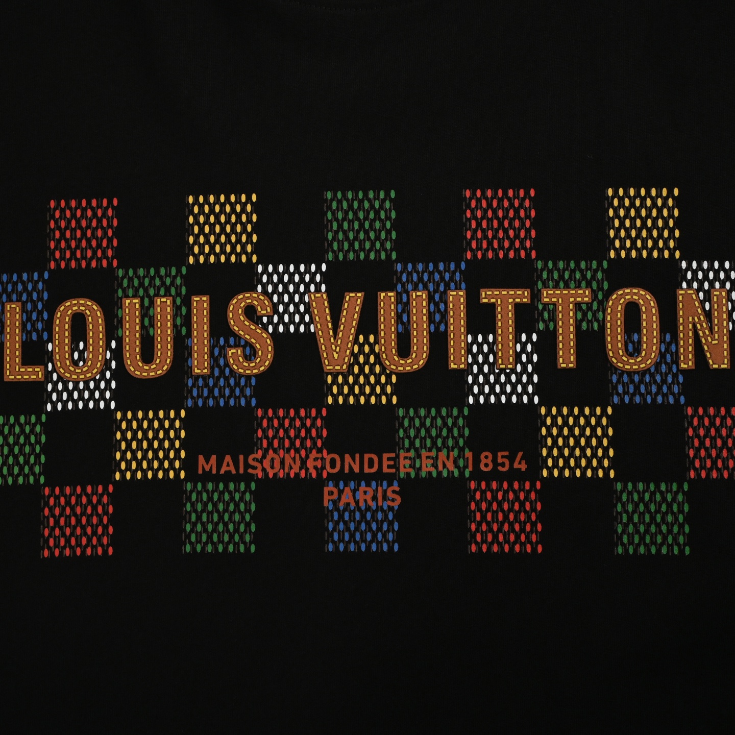 Louis Vuitton/路易威登 25ss 彩色棋盘格字母压胶短袖