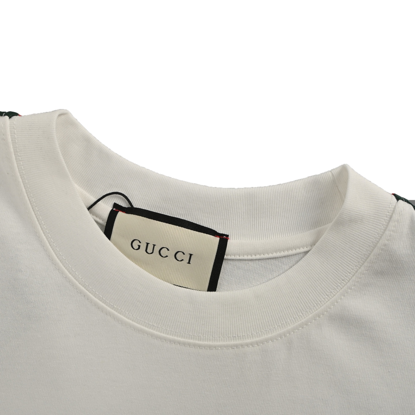 Gucci/古驰 24ss 红绿织带刺绣小标短袖