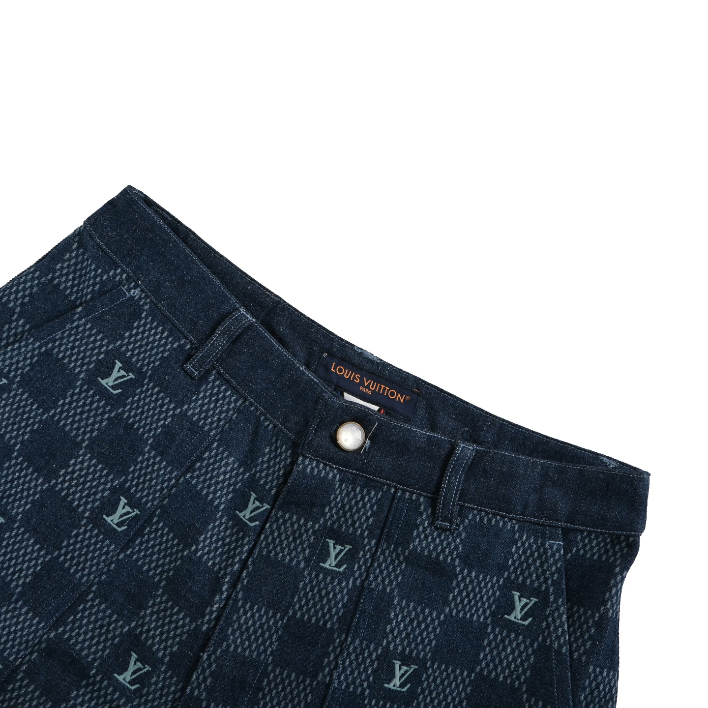 Louis Vuitton/路易威登 联名美洲杯棋盘格牛仔短裤