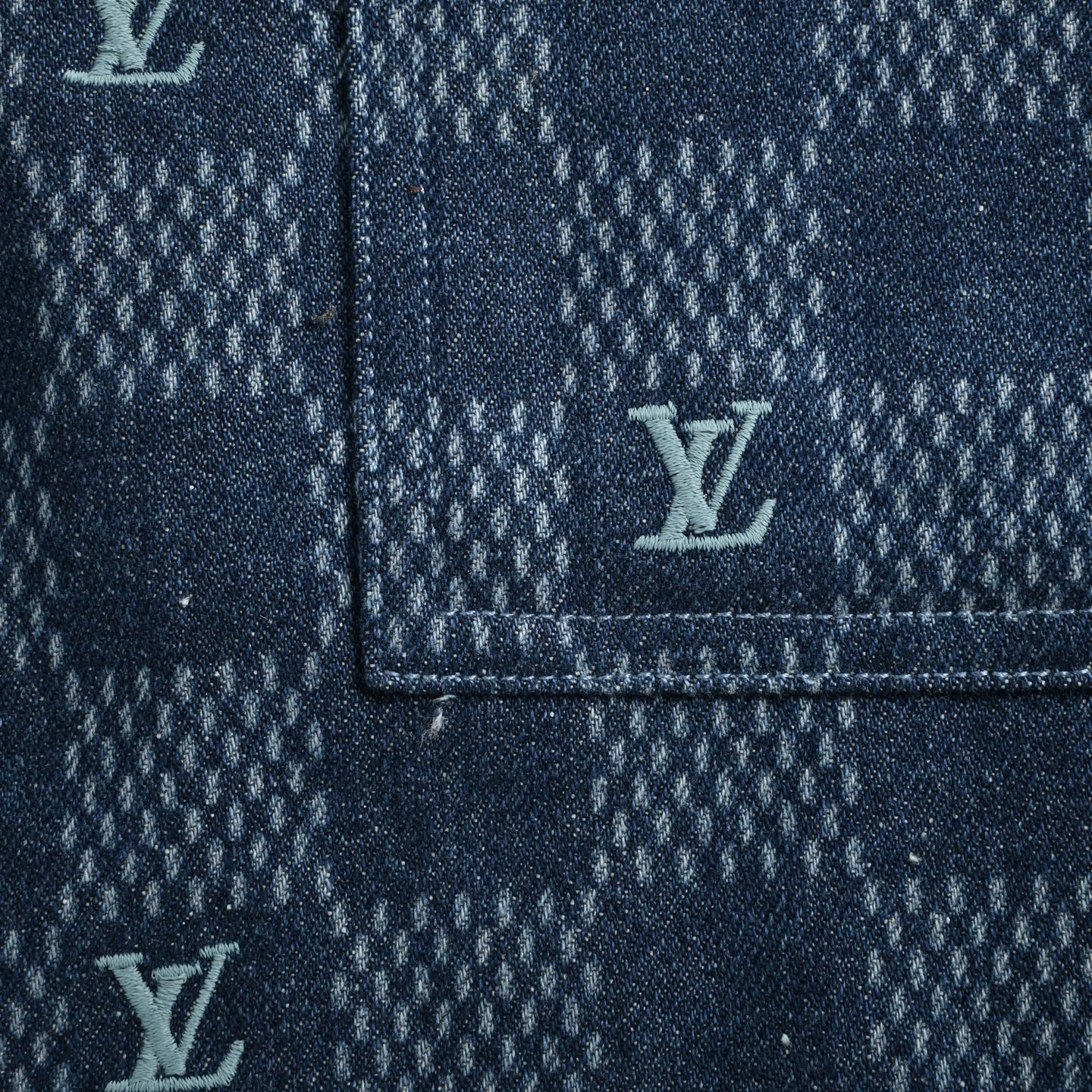 Louis Vuitton/路易威登 联名美洲杯棋盘格牛仔短裤