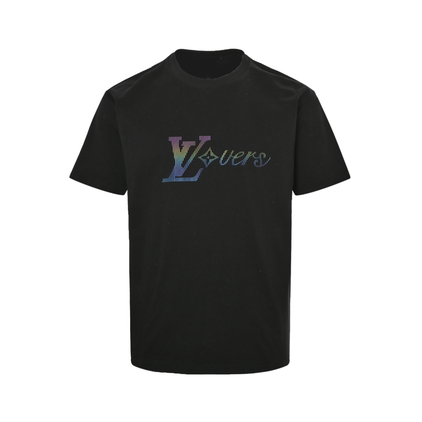 Louis Vuitton/路易威登 25ss 镭射渐变竖条纹立体印花短袖