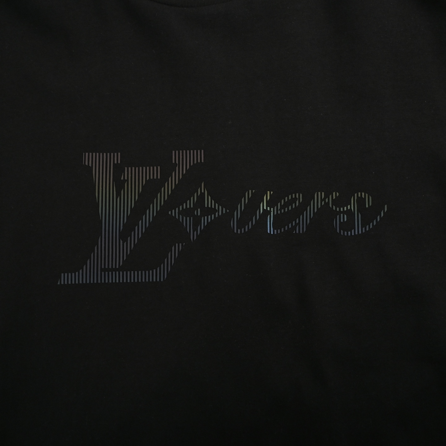 Louis Vuitton/路易威登 25ss 镭射渐变竖条纹立体印花短袖