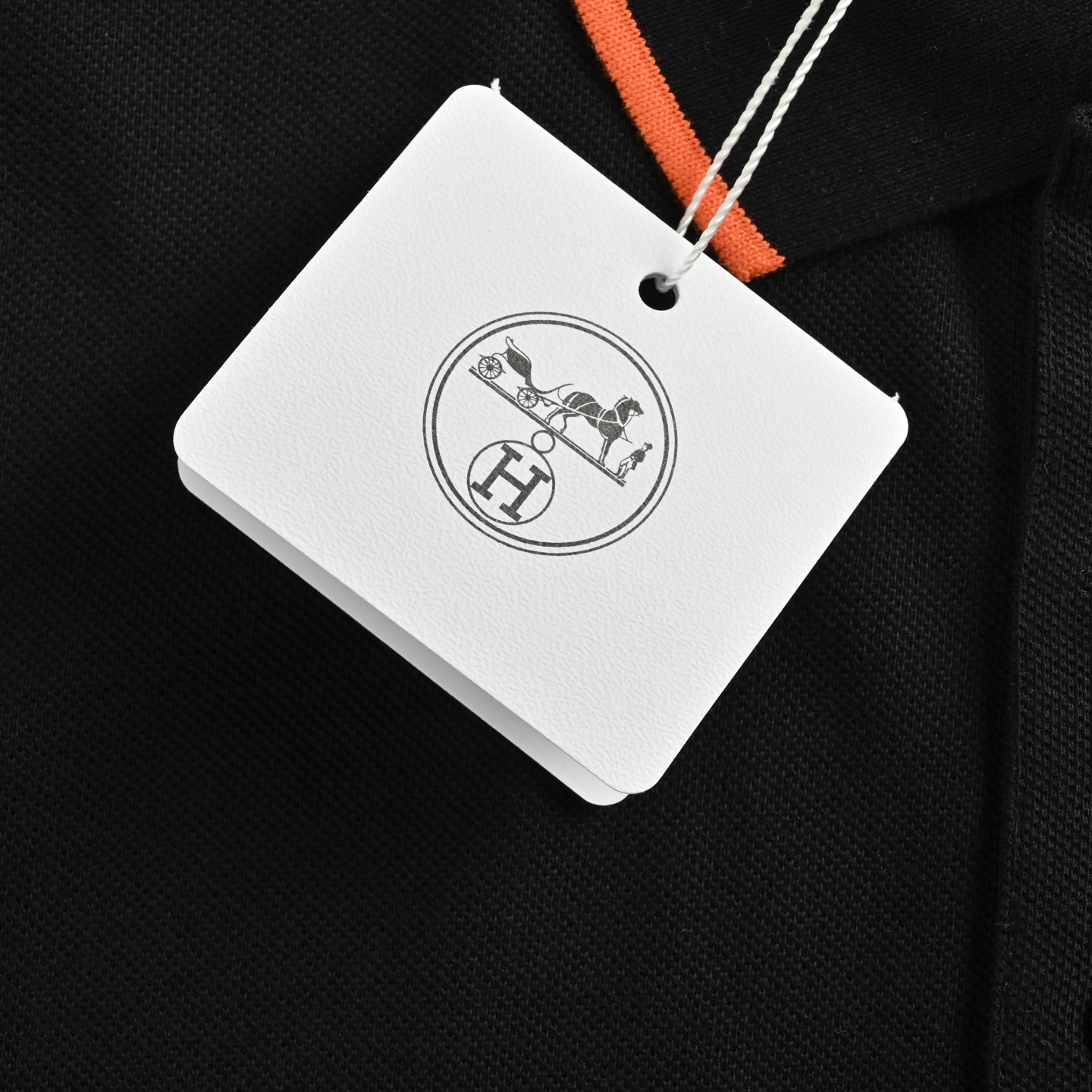 Hermes/爱马仕 25ss 橙色圆圈logo刺绣Polo短袖