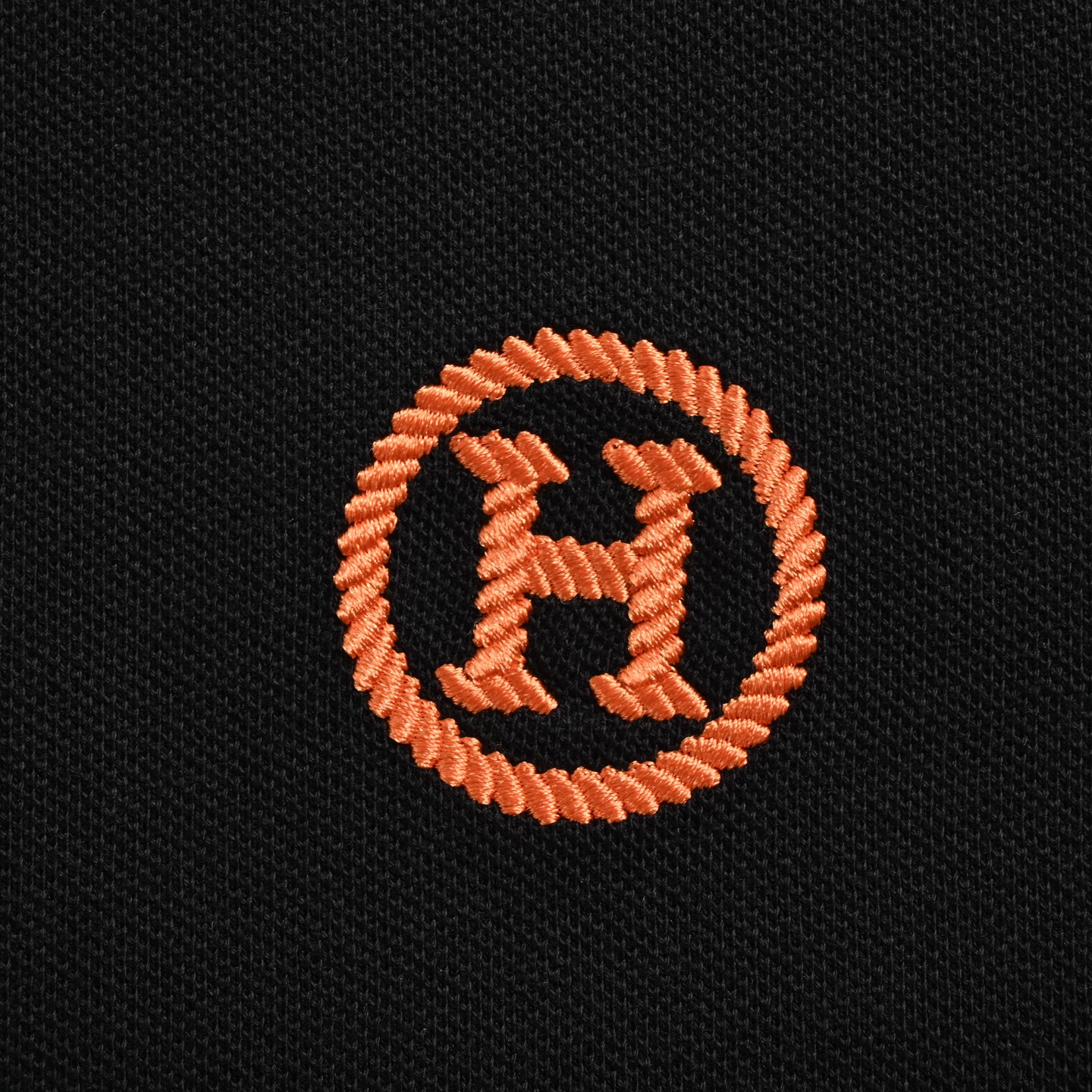 Hermes/爱马仕 25ss 橙色圆圈logo刺绣Polo短袖