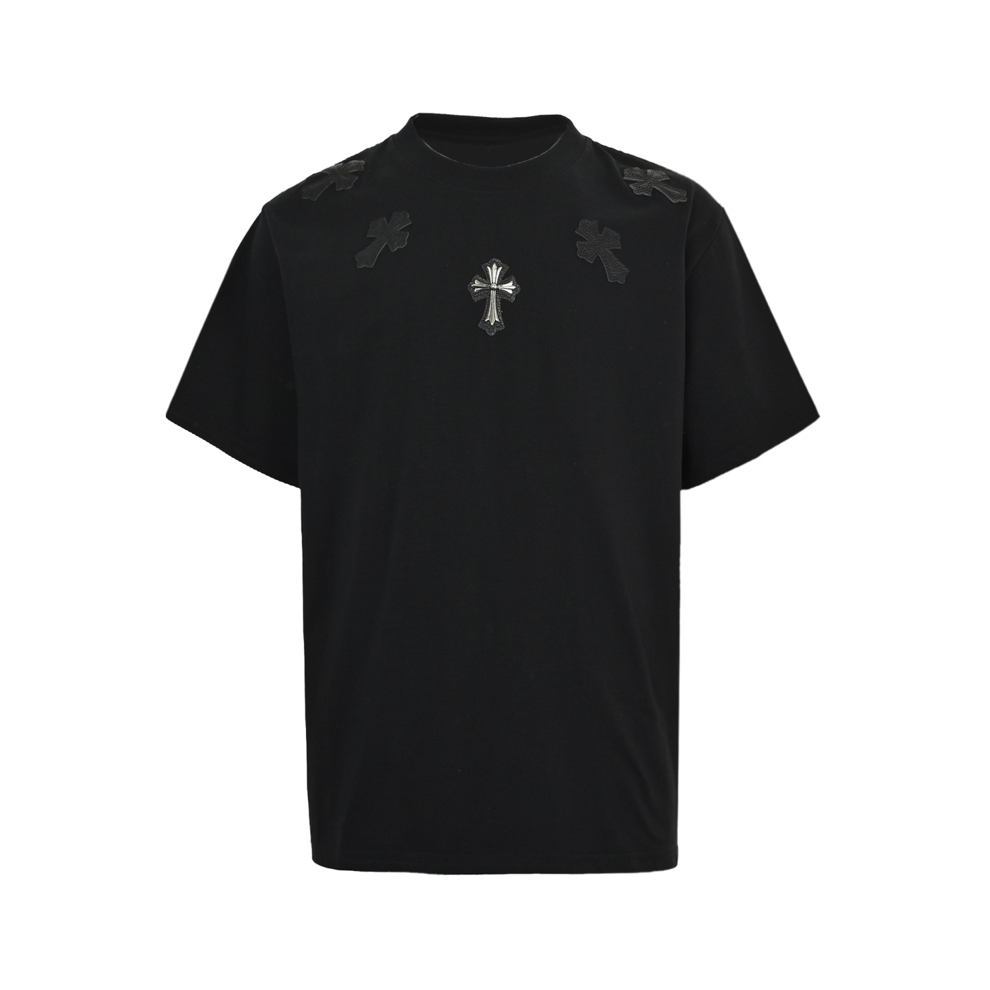 Chrome Hearts/克罗心 领口皮标十字架短袖