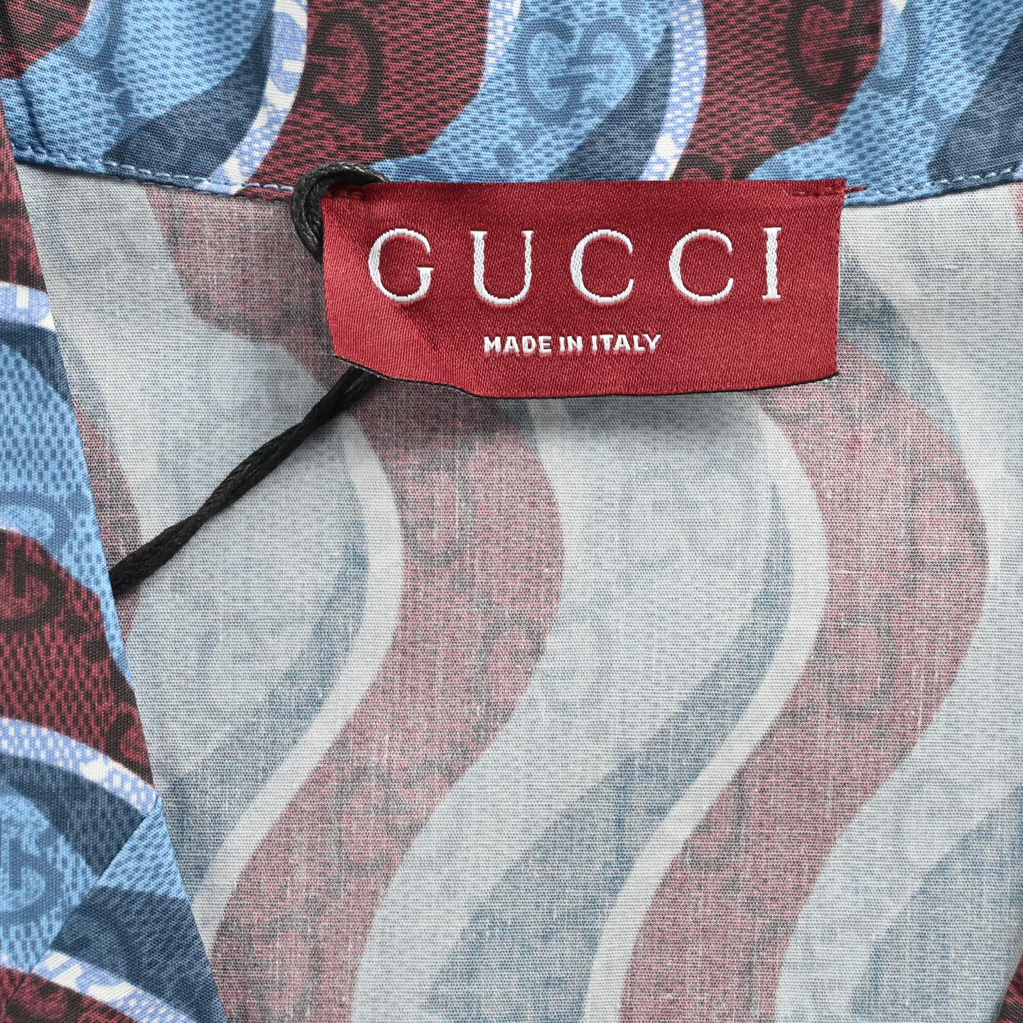 Gucci/古驰 25ss 满印暗纹蛇形短袖衬衫