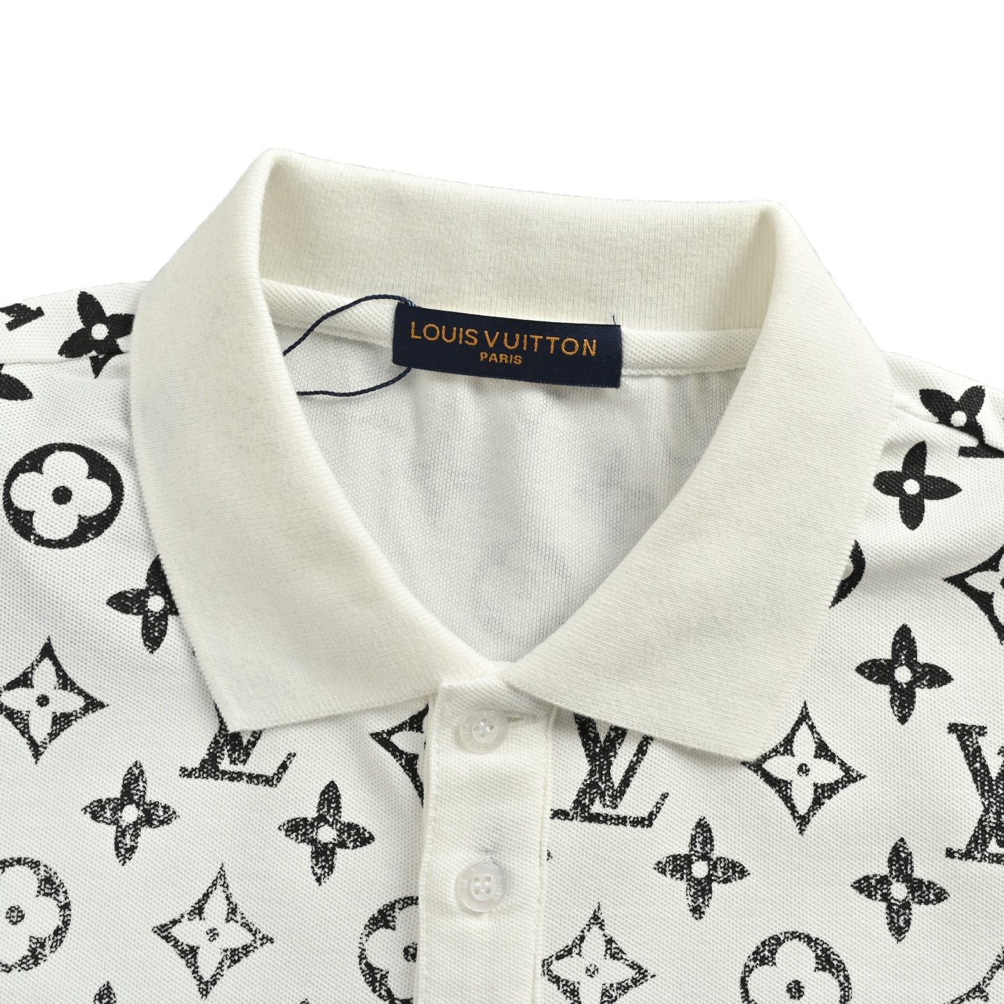 Louis Vuitton/路易威登 25ss 老花渐变Polo短袖 黑色 白色