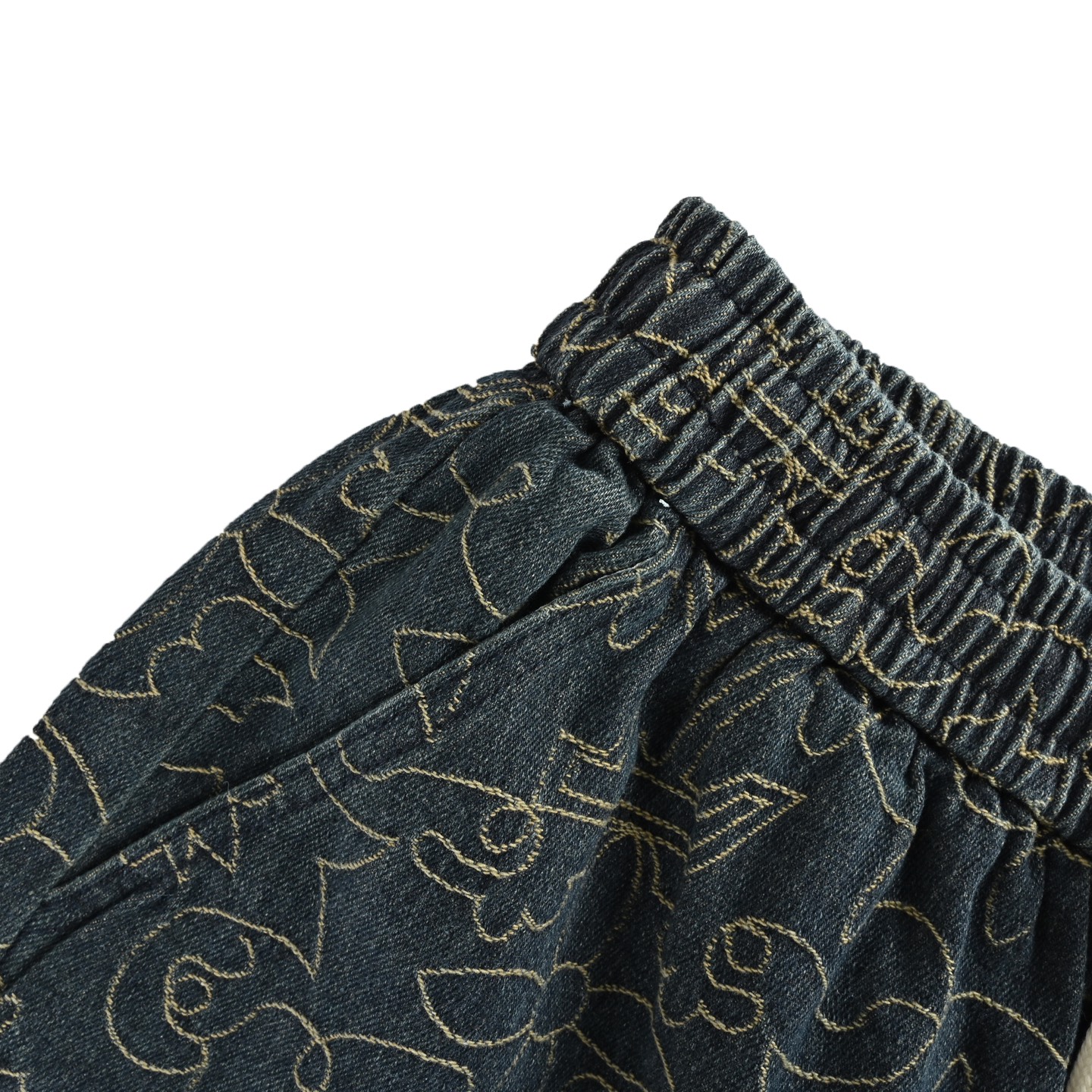 Louis Vuitton/路易威登 25ss 金线藤蔓刺绣牛仔短裤