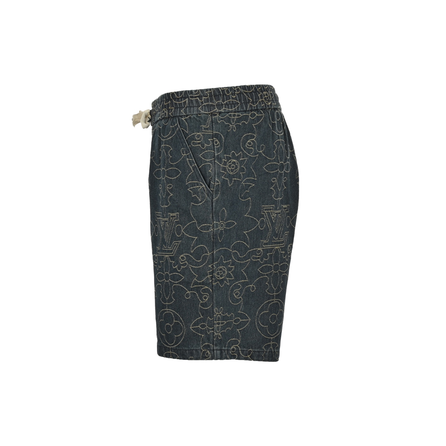Louis Vuitton/路易威登 25ss 金线藤蔓刺绣牛仔短裤