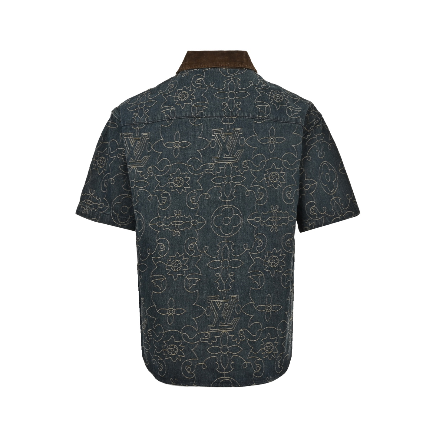 Louis Vuitton/路易威登 25ss 金线藤蔓刺绣牛仔短袖衬衫