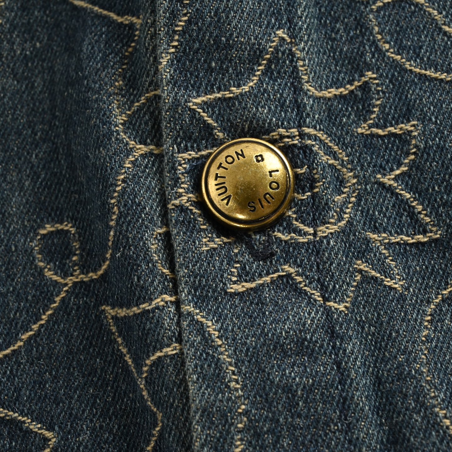 Louis Vuitton/路易威登 25ss 金线藤蔓刺绣牛仔短袖衬衫