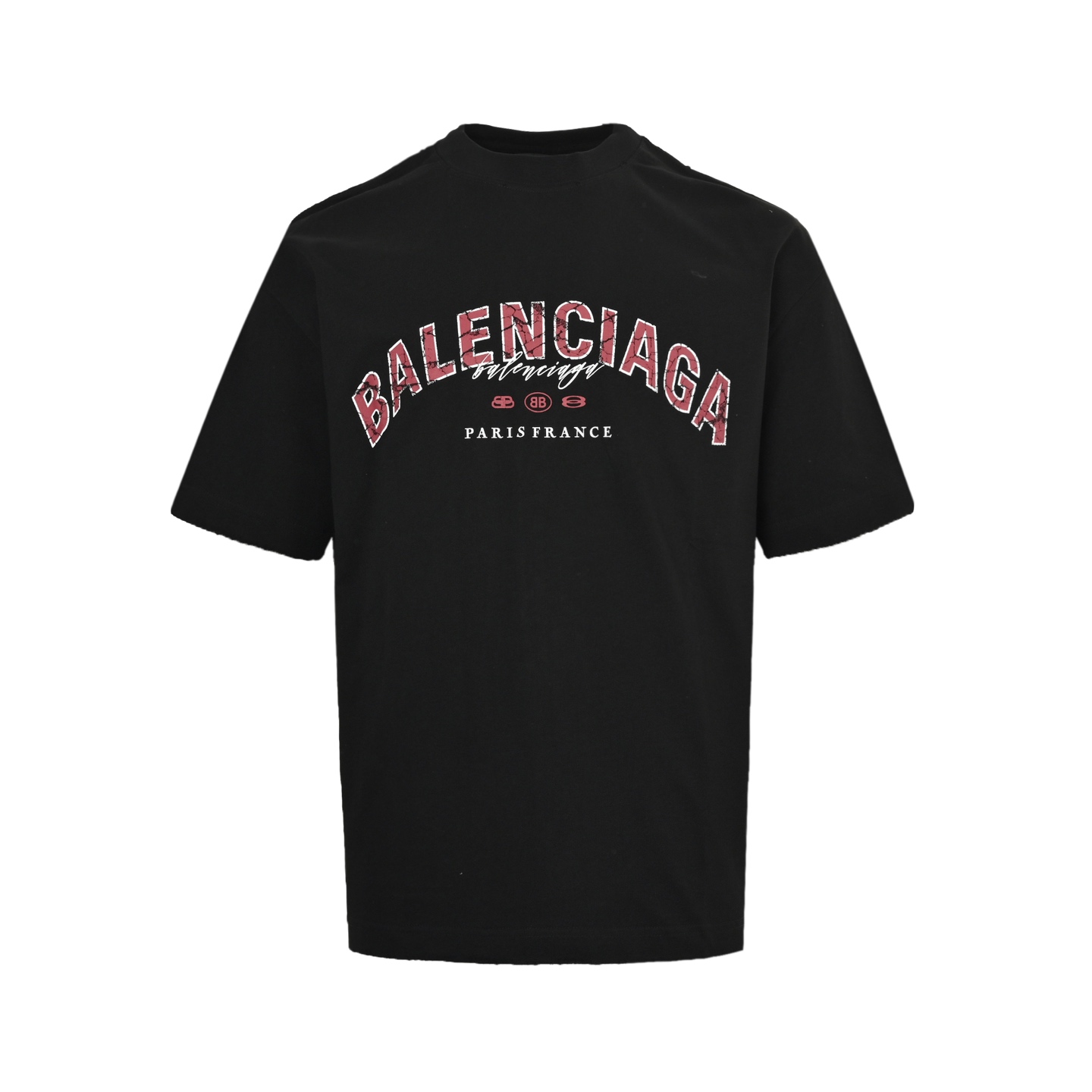 Balenciaga/巴黎世家 25ss 做旧斑驳字母印花短袖