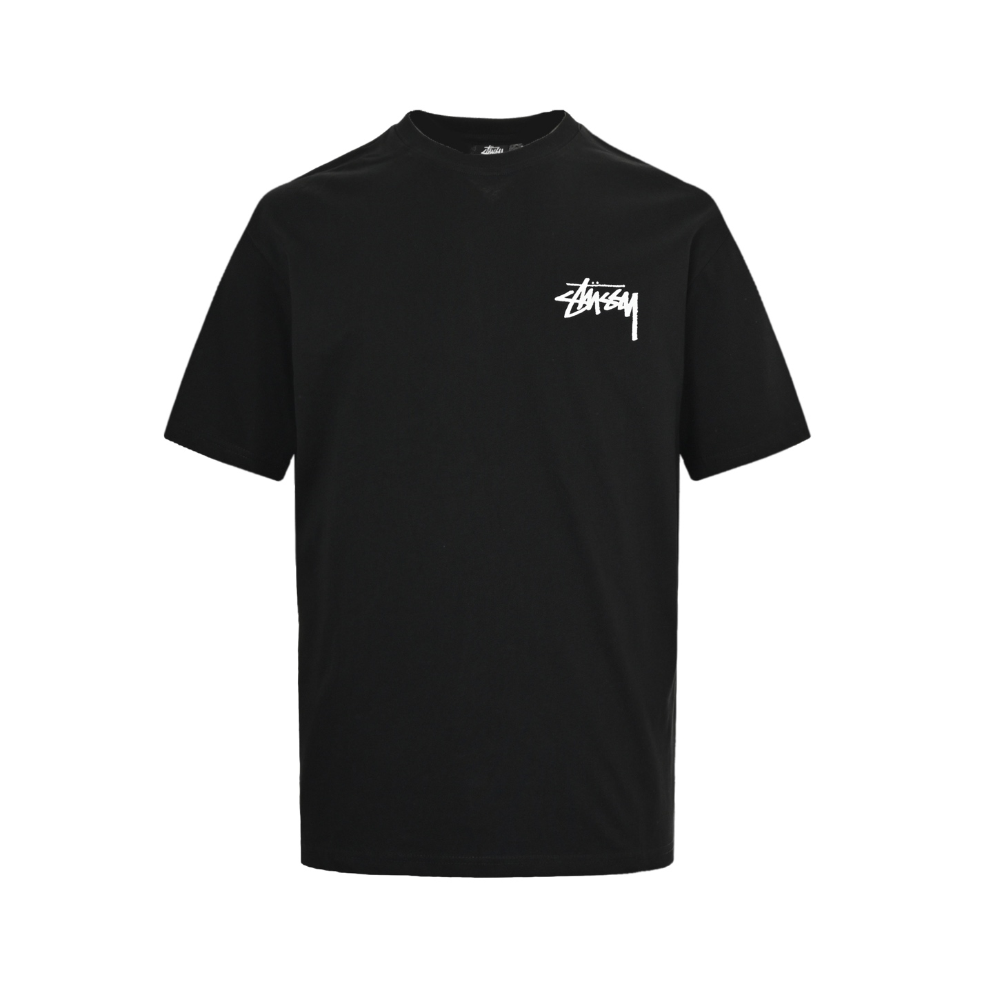 Stussy/斯图西 25ss 樱桃黑八印花短袖 前幅字母印花搭配背后樱桃黑八图案