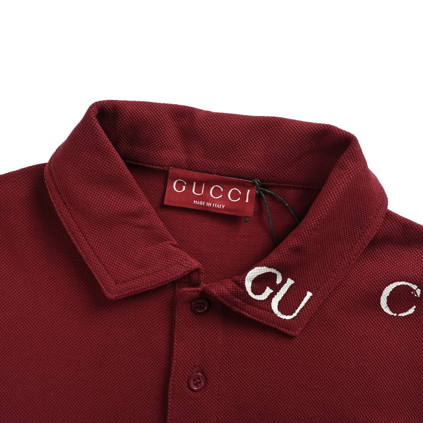 Gucci/古驰 25ss 领口字母印花Polo短袖