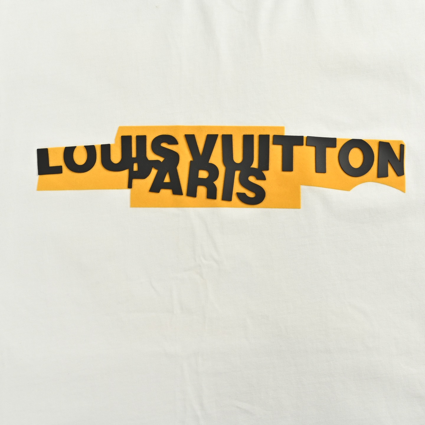 Louis Vuitton/路易威登 25ss 胶带logo立体压胶短袖 白色 黑色