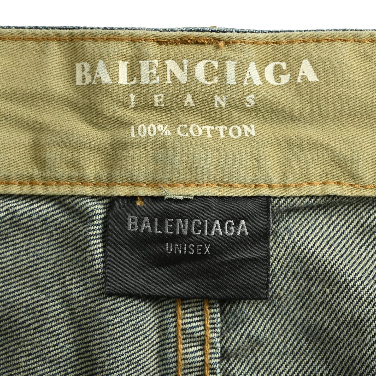 Balenciaga/巴黎世家 25ss 口袋刺绣水洗磨破直筒宽松牛仔裤