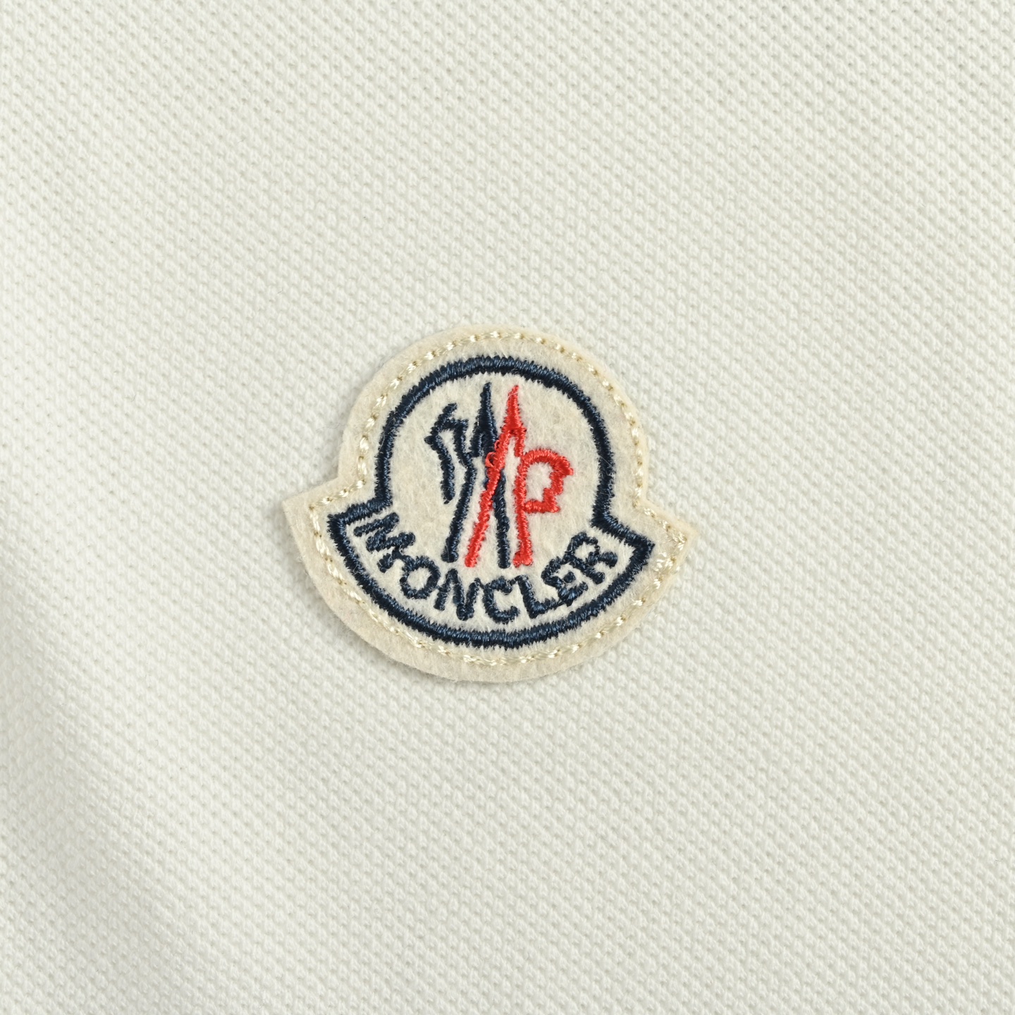Moncler/蒙口 胸口徽标刺绣Polo短袖 白色 宝蓝