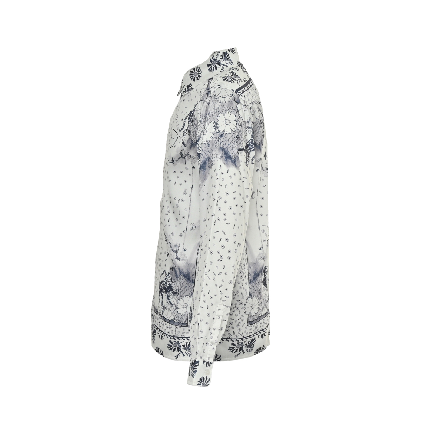 Dior/迪奥 25ss Hyltonnel联名款动物花绘桑蚕丝衬衫